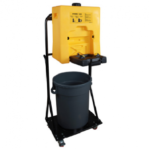 Bồn rửa mắt khẩn cấp di động với xe đẩy với thùng chứa nước thải