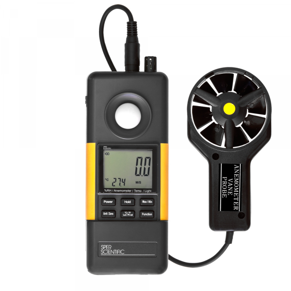 Máy đo nhiệt độ, độ ẩm, tốc độ gió, ánh sáng, vận hành không dùng pin
Model: 850068
Hãng sản xuất: Sper Scientific – Mỹ